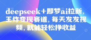 原客单量998的deepseek 即梦ai引流，大小王转现跑道，天天发上传视频，就能轻轻松松挣盈利-中创网_专注互联网创业,项目资源整合-中创网_分享创业项目_助您在家赚钱