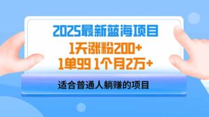 （14573期）2025蓝海项目 1天增粉200  1单99 1个月2万-中创网_专注互联网创业,项目资源整合-中创网_分享创业项目_助您在家赚钱