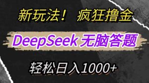 (14428期)新模式!运用DeepSeek,拷贝,没脑子简易解题,玩命撸新渠道盈利,轻...-中创网_分享创业项目_助您在家赚钱