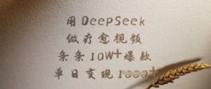 用DeepSeek做治愈短视频，一条条10W 爆品，单日转现好几张-中创网_分享创业项目_助您在家赚钱