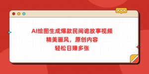 AI制图形成爆品民俗诡故事短视频，精致风格，优质内容，轻轻松松日入好几张-中创网_专注互联网创业,项目资源整合-中创网_分享创业项目_助您在家赚钱