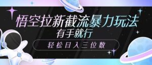 孙悟空引流截留暴力行为游戏玩法，有手就行，轻轻松松日入三位数-中创网_分享创业项目_助您在家赚钱