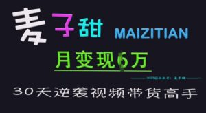 小麦甜30天逆袭视频卖货大神，单月转现6W加夏令营-中创网_分享创业项目_助您在家赚钱