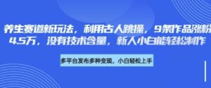 养生赛道新玩法,利用古人跳操,9条作品涨粉4.5W,没有技术含量,新人小白能轻松制作-中创网_分享创业项目_助您在家赚钱