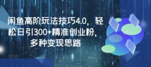 闲鱼平台高级技巧攻略4.0,轻轻松松日引300 精确自主创业粉,多种多样转现构思-中创网_分享创业项目_助您在家赚钱