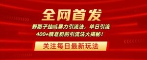 独家首发,歪门邪道暴力行为引流法,单日引流方法400 精准粉的引流法大曝光-中创网_专注互联网创业,项目资源整合-中创网_分享创业项目_助您在家赚钱