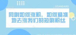 网剧如何涨粉，如何精准地去涨我们的短剧粉丝-中创网_分享创业项目_助您在家赚钱