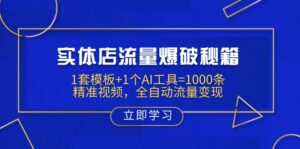 (14131期)门店总流量工程爆破秘笈:1套模板 1个AI专用工具=1000条精确短视频,自动式数据流量变现-中创网_专注互联网创业,项目资源整合-中创网_分享创业项目_助您在家赚钱