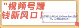 视频号挣钱新风口,剪映5分钟出片法+DeepSeek选品术,让我日出30单-中创网_专注互联网创业,项目资源整合-中创网_分享创业项目_助您在家赚钱