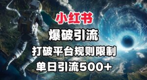 小红书的工程爆破引流方法，摆脱平台的规则限定，单日引流方法500 精准粉-中创网_专注互联网创业,项目资源整合-中创网_分享创业项目_助您在家赚钱