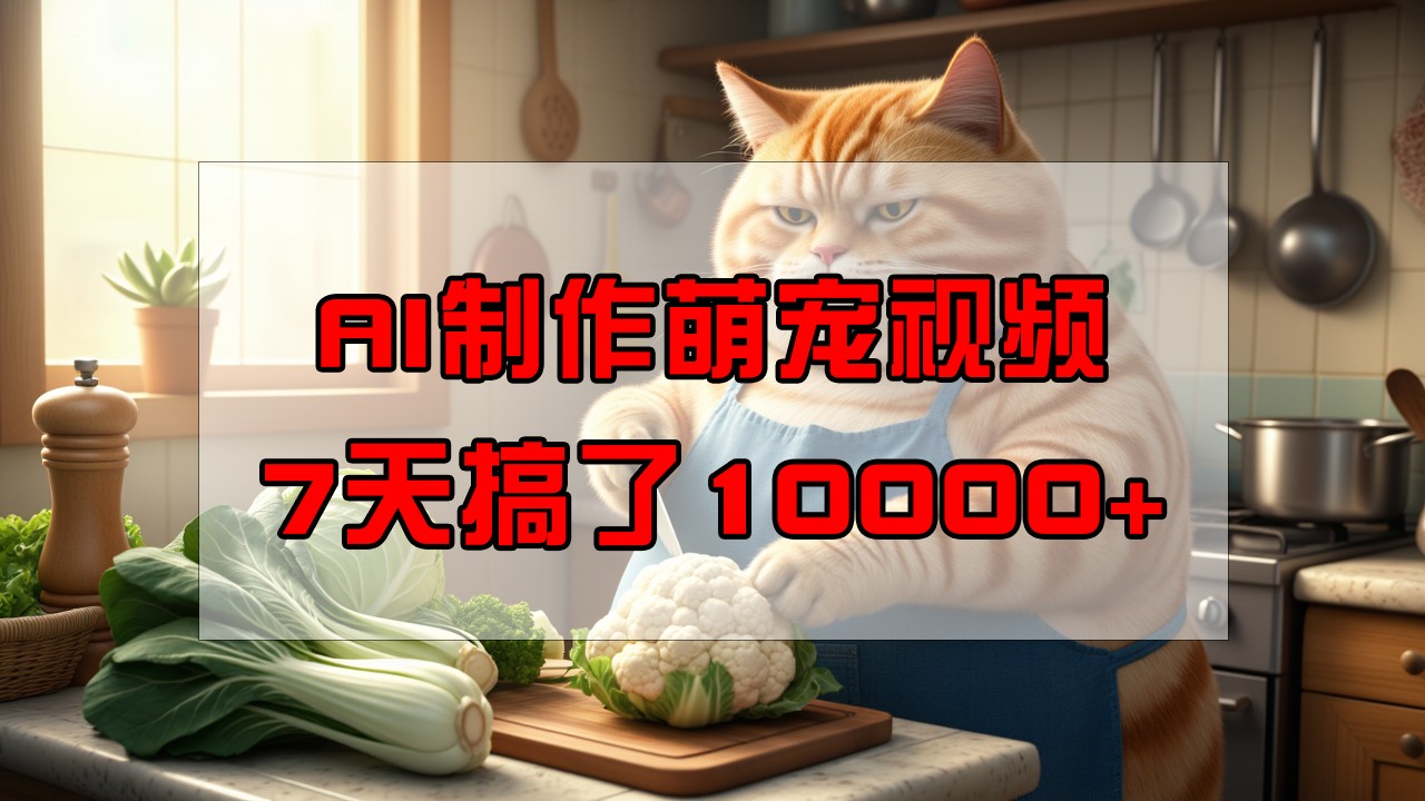 靠AI制做萌宠视频,7天做了1万 ,使用方便成本低,有手机就可以了-中创网_分享创业项目_助您在家赚钱