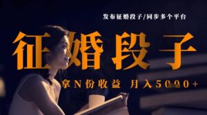 发布征婚段子，同步多个平台，拿N份收益，月入5k-中创网_分享创业项目_助您在家赚钱