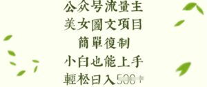 微信流量主长期收益新项目,美女照片简易拷贝,新手也可以入门,轻轻松松日入5张-中创网_分享创业项目_助您在家赚钱