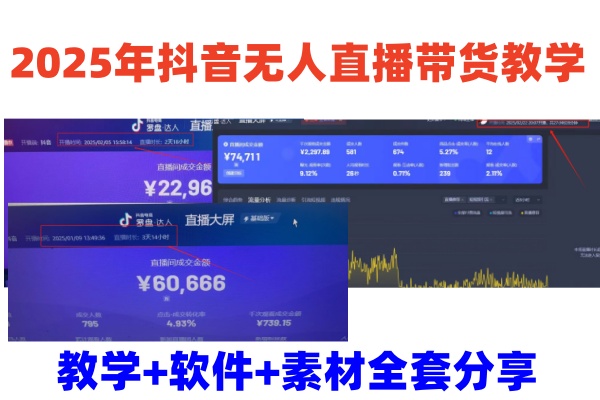 2025年抖音无人直播卖货课堂教学，从0到1全过程干货知识迅速撸金-中创网_分享创业项目_助您在家赚钱