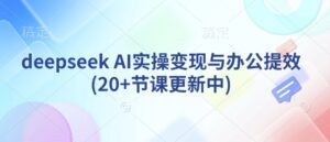 deepseek AI实际操作转现与办公室提质增效(20 堂课版本更新)-中创网_分享创业项目_助您在家赚钱