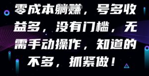 零成本全自动，号多收益多，没有门槛，无需手动-中创网_分享创业项目_助您在家赚钱