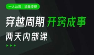 一人公司:流量变现课,一人公司的方法模型拆解, 拆解富人思维,流量思维,小老板思维等-中创网_专注互联网创业,项目资源整合-中创网_分享创业项目_助您在家赚钱