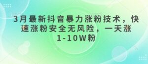 3月最新抖音暴力涨粉技术，快速涨粉安全无风险，一天涨1-10W粉-中创网_分享创业项目_助您在家赚钱