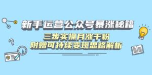 （14111期）初学者运营公众号疯涨秘笈，三步实际操作月涨千粉，附送可持续性转现构思分析-中创网_专注互联网创业,项目资源整合-中创网_分享创业项目_助您在家赚钱