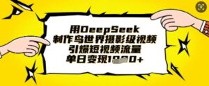 用DeepSeek制作鸟世界摄影级视频，引爆短视频流量，单日变现1k-中创网_分享创业项目_助您在家赚钱