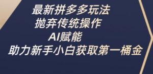 全新拼多多平台游戏玩法，抛下传统式实际操作，AI创变，助推新手入门获得第一桶金-中创网_专注互联网创业,项目资源整合-中创网_分享创业项目_助您在家赚钱