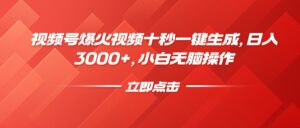 (14415期)微信视频号爆火视频十秒一键生成,日入3000 ,新手没脑子实际操作-中创网_分享创业项目_助您在家赚钱
