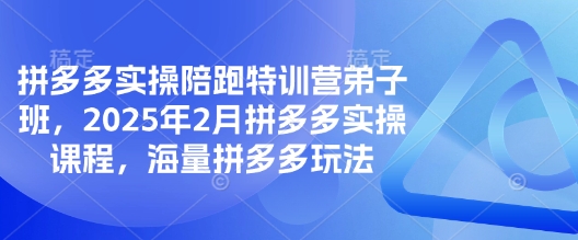 拼多多平台实际操作陪跑夏令营弟子班，2025年2月拼多多平台实操课程，大量拼多多平台游戏玩法-中创网_分享创业项目_助您在家赚钱
