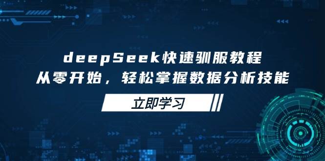 deepSeek迅速收服实例教程，从零开始，快速掌握数据分析技能-中创网_专注互联网创业,项目资源整合-中创网_分享创业项目_助您在家赚钱
