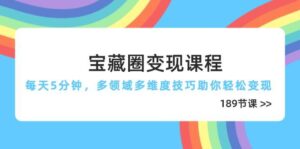 宝藏圈变现课程,每天5分钟,多领域多维度技巧助你轻松变现(189节)-中创网_分享创业项目_助您在家赚钱