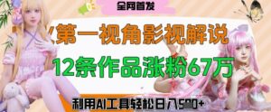 爆火第一人称视角影视解说，12条作品涨粉67W，巧用AI工具，轻松日入几张-中创网_分享创业项目_助您在家赚钱