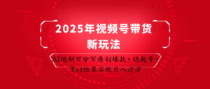 2025年视频号带货新玩法:AI炮制百分百原创爆款,稳起号,T+1结算实现月入过万-中创网_分享创业项目_助您在家赚钱
