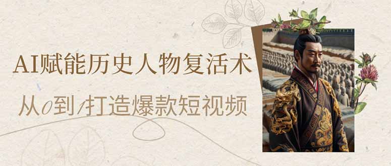 （14311期）AI赋能历史人物复活术：从0到1打造爆款短视频-中创网_分享创业项目_助您在家赚钱