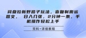网盘拉新野路子玩法，靠复制搬运图文， 日入几张，2分钟一条，手机操作轻松上手-中创网_分享创业项目_助您在家赚钱