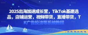 2025出海加速成长营，TikTok基建选品，店铺运营，视频带货，直播带货，TK广告投流等系统教程-中创网_分享创业项目_助您在家赚钱