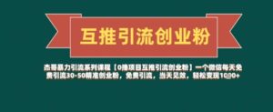 【0撸项目互推引流创业粉】一个微信每天免费引流30-50精准创业粉,免费引流,当天见效,轻松变现几张-中创网_分享创业项目_助您在家赚钱