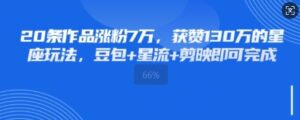 20条作品涨粉7W，获赞130W的星座玩法，豆包+星流+剪映即可完成-中创网_分享创业项目_助您在家赚钱