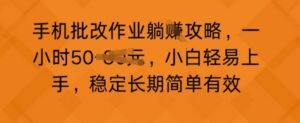 手机批改作业攻略，一小时50，小白轻易上手，稳定长期简单有效-中创网_分享创业项目_助您在家赚钱