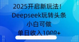 2025开启新玩法！Deepseek玩转头条，小白可做，单日收入几张-中创网_分享创业项目_助您在家赚钱