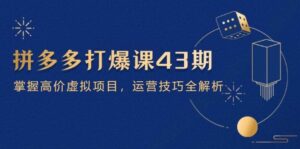 拼多多打爆课第 43 期,掌握高价虚拟项目,运营技巧全解析(15节)-中创网_分享创业项目_助您在家赚钱