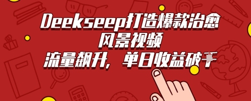 Deekseep制作治愈风景视频爆火出圈，单日收益几张，流量持续飙升-中创网_分享创业项目_助您在家赚钱