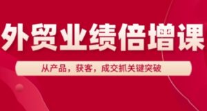 外贸业绩倍增课,从产品,获客,成交抓关键突破-中创网_分享创业项目_助您在家赚钱