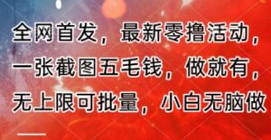 全网首发，最新零撸活动，一张截图五毛钱，做就有，无上限可批量，小白无脑做【流程+官方免费渠道】-中创网_分享创业项目_助您在家赚钱