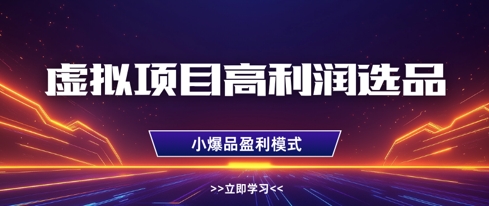 虚拟项目高利润选品方法，做好单店利润1W+，可多店倍增利润-中创网_分享创业项目_助您在家赚钱