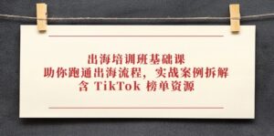 (14555期)出海培训班基础课,助你跑通出海流程,实战案例拆解,含 TikTok 榜单资源-中创网_分享创业项目_助您在家赚钱