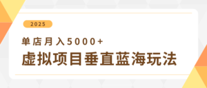 4月虚拟项目垂直玩法,冷门爆品+垂直蓝海,单店月入5000+-中创网_分享创业项目_助您在家赚钱