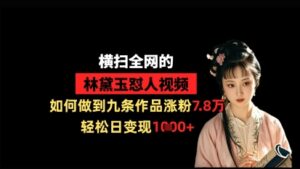 横扫全网的林黛玉怼人视频,如何做到九条作品涨粉7.8万,轻松日变现1k-中创网_分享创业项目_助您在家赚钱