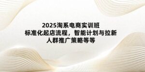 2025淘系电商实训班：标准化起店流程，智能计划与拉新，人群推广策略等等-中创网_分享创业项目_助您在家赚钱