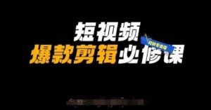 短视频爆款剪辑必修课,剪映专业版实操+自媒体技巧-中创网_分享创业项目_助您在家赚钱