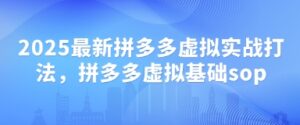 2025最新拼多多虚拟实战打法,拼多多虚拟基础sop-中创网_分享创业项目_助您在家赚钱