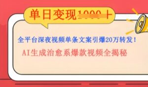 全平台深夜文案新风口:DeepSeek生成百万播放量金句,治愈系内容涨粉速度快4倍-中创网_分享创业项目_助您在家赚钱